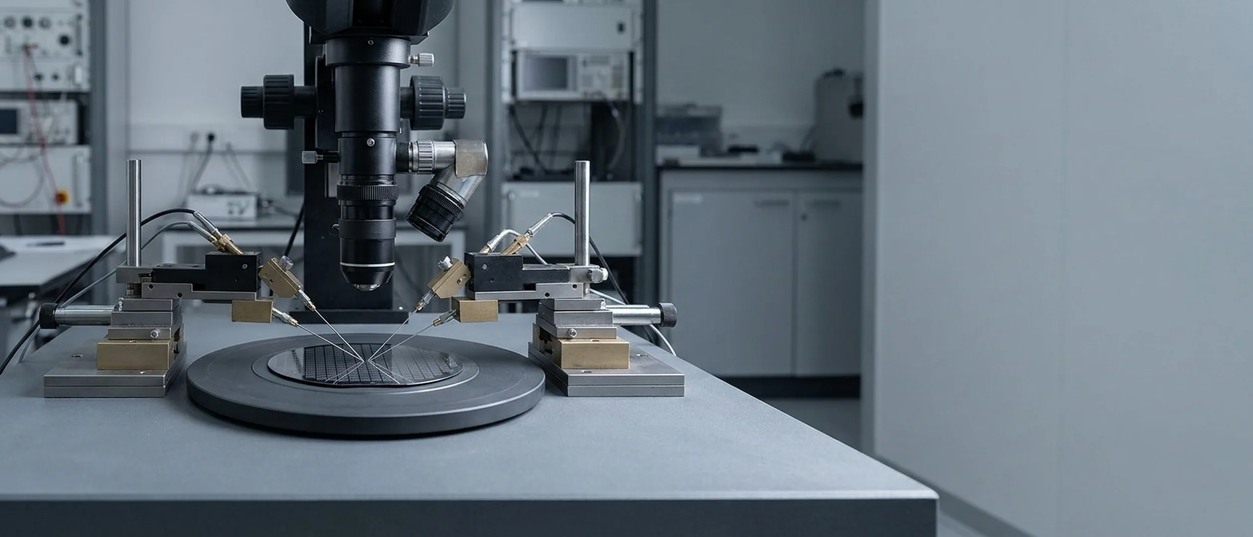 Semiconductor probe station in a research lab